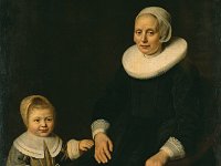 GG 269  GG 269, Ludolf de Jongh (1616-1679) - zugeschrieben, Bildnis einer Frau mit Kind, Leinwand, 108 x 102 cm : Frau, Kind, Kinder, Mann, Mensch, Personen, Portrait